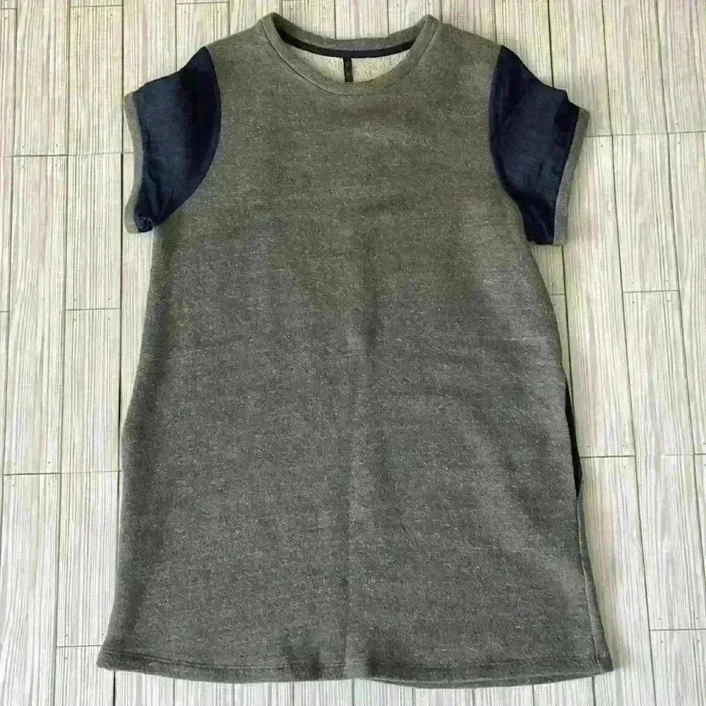 Anthropologie Riller & Fount Denim Sleeve Pullover French Terry Dress